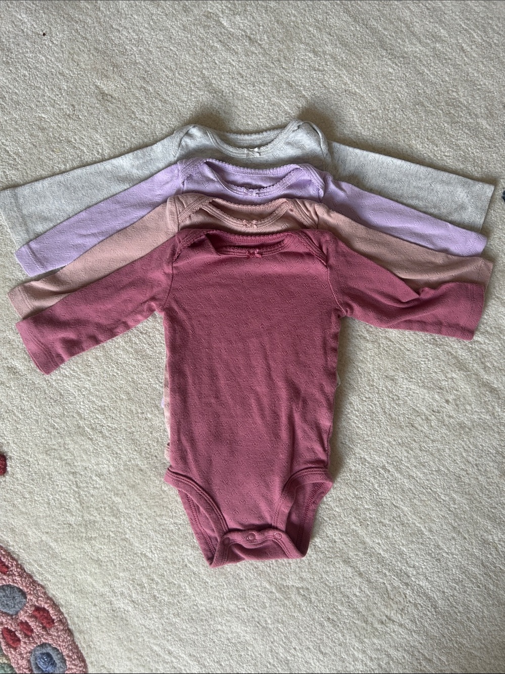 Carter's Long-Sleeve Bodysuit Set - Rose, Mauve, Lavender, Cream